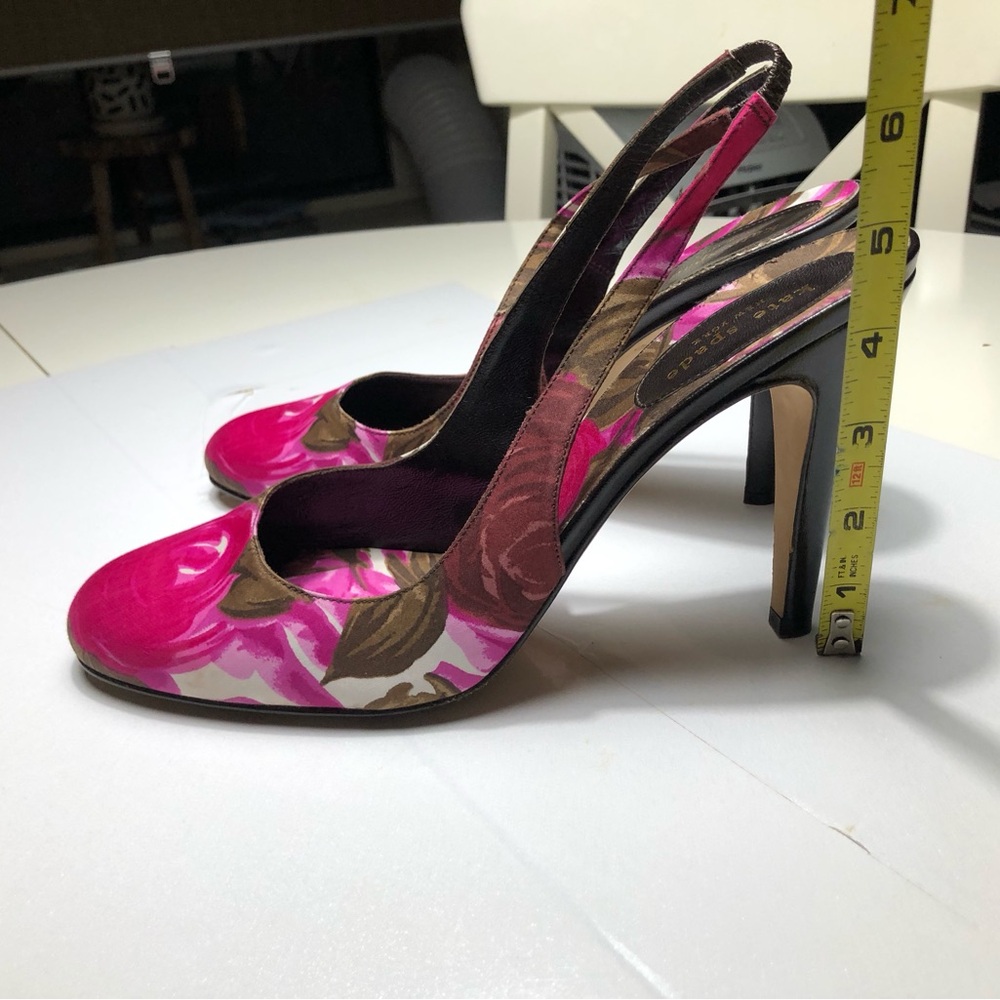 Kate Spade New York Floral Slingback Pumps Heels Closed Toe Sz 11B Made in 🇮🇹 - Picture 8 of 15